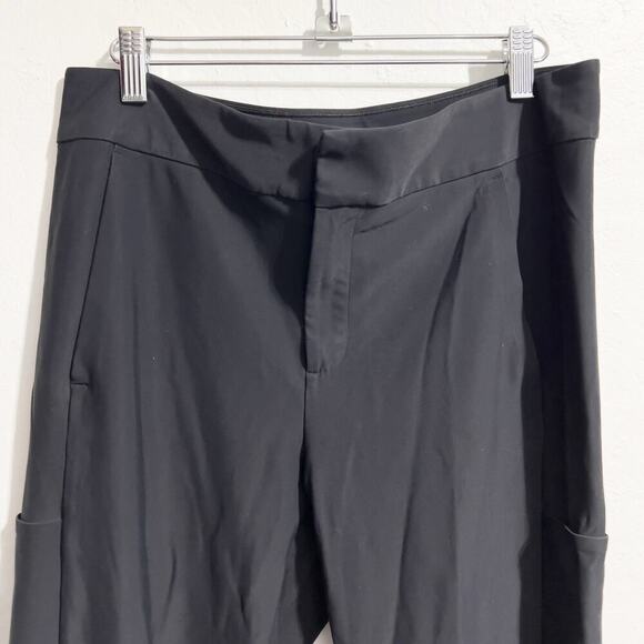 Athleta Pants Size 10 Black Pull On  Zipper Ankle Tapered Pockets Stretch - Picture 2 of 9